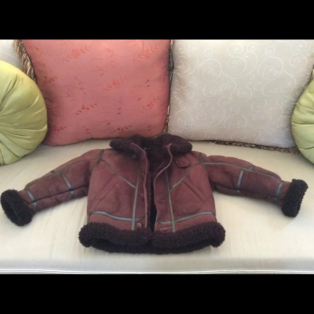 Toddler 100% Sheepskin Shearling brown coat sz.18-24 month